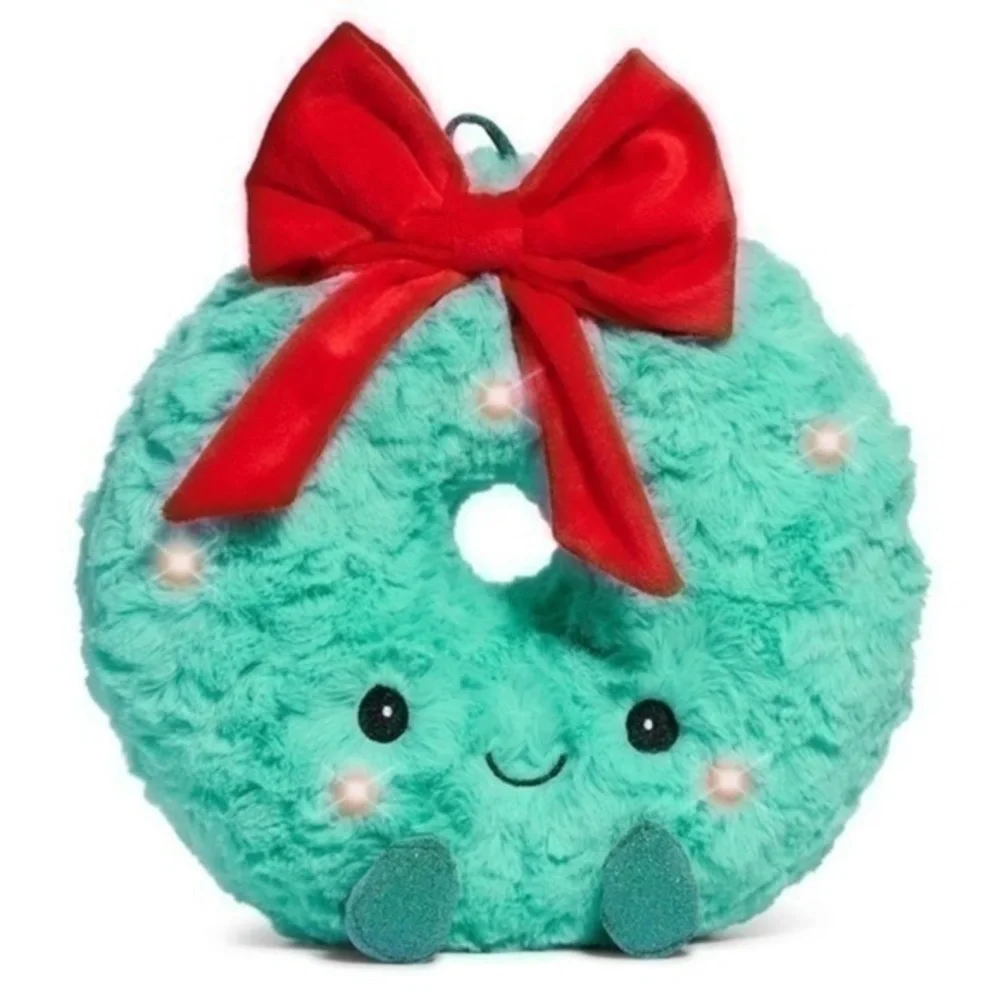 NWT. FAO SCHWARZ 10” Glow Brights Plush Wreath